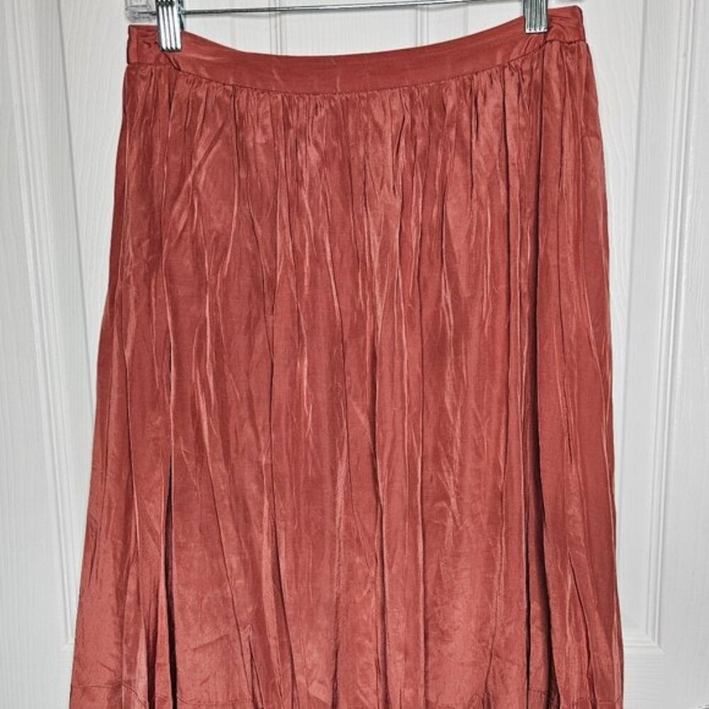 MIDI Skirt in Rust Red/ Brown color size m